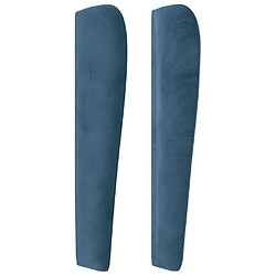 Acheter Maison Chic Tête de lit moderne avec oreilles pour chambre - Décoration de lit Bleu foncé 83x23x118/128 cm Velours -MN94659