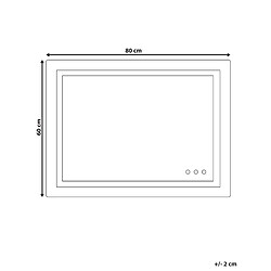 Avis Beliani Miroir LED PRENOIS 80 cm Argenté