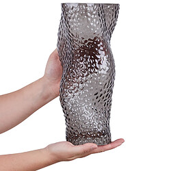 Beliani Vase à fleurs DYTIKO Verre 31 cm Gris pas cher