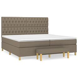 vidaXL Sommier à lattes de lit avec matelas Taupe 200x200 cm Tissu