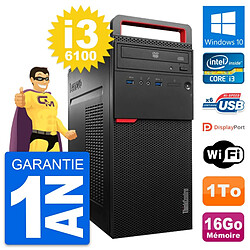 PC Tour Lenovo ThinkCentre M700 Core i3-6100 RAM 16Go Disque 1To Windows 10 Wifi - Occasion