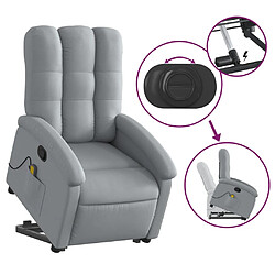 Acheter vidaXL Fauteuil de massage inclinable Gris clair Tissu