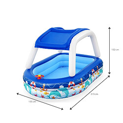 Acheter Piscine Gonflable pour Enfants Bestway 213x155x132 cm Bateau Bleu avec Auvent et Gouvernail Sonnette Plus de 3 ans