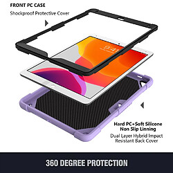 Coque en TPU + silicone avec béquille en forme de papillon, couleur unie, antichoc violet pour votre Apple iPad 10.2 (2021)/(2020)/(2019)