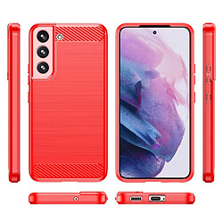 Htdmobiles Coque pour Samsung Galaxy S23 5G - housse etui silicone gel carbone + verre trempe - ROUGE