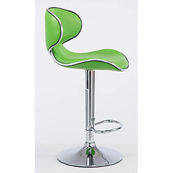 Acheter Decoshop26 Tabouret de bar chaise de bar x2 hauteur réglable avec repose pieds en synthétique vert et métal TDB10126