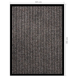 vidaXL Paillasson rayé Beige 60x80 cm pas cher