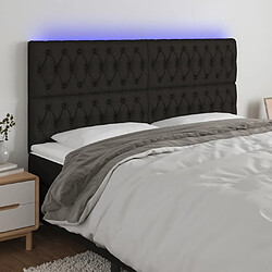 Maison Chic Tête de lit scandinave à LED,meuble de chambre Noir 180x7x118/128 cm Tissu -MN65631