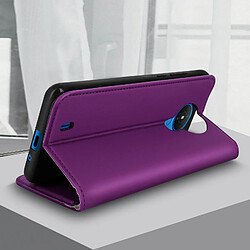 Acheter Avizar Housse Nokia 1.4 Aspect Grainé Clapet Portefeuille Stand Vidéo Violet