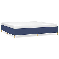 vidaXL Cadre de lit sans matelas bleu 200x200 cm tissu