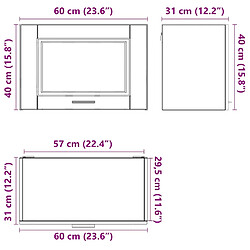vidaXL Armoire murale de cuisine Porto blanc bois d'ingénierie pas cher