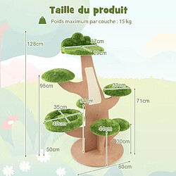 Acheter Helloshop26 Arbre à chat 128 cm griffoirs perchoir patins antidérapant lit pour chat tour de jeux pour chat en forme de pin vert 20_0007644