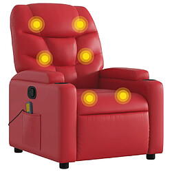 vidaXL Fauteuil de massage inclinable rouge similicuir