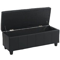 Avis Mendler Banc/banquette/coffre de rangement Kriens, 114x45x45cm, similicuir ~ noir mat