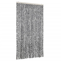 vidaXL Rideau anti-mouches gris et noir et blanc 100x200 cm chenille