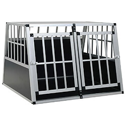 Helloshop26 Cage pour chien à double porte 94 x 88 x 69 cm aluminium et MDF noir 02_0000064