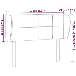 Acheter vidaXL Tête de lit avec oreilles Crème 93x23x78/88 cm Tissu