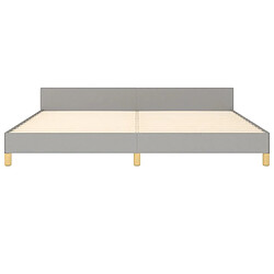 Maison Chic Lit adulte - Cadre Structure de lit avec tête de lit Contemporain Gris clair 200x200 cm Tissu -MN73810 pas cher