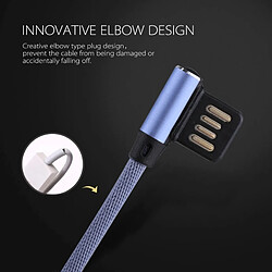 Acheter Wewoo Câble bleu pour iPhone X / 8 et 8 Plus / 7 7 Plus / 6 6 6 Plus 6 Plus / 5 5S & SE 5C / iPad 1m 2.4A Sortie USB à Lightning 8 broches Double Coude Conception Nylon Weave Style Data Sync de Charge