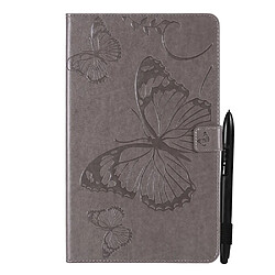 Etui en PU motif papillon avec support gris pour votre Samsung Galaxy Tab A7 Lite 8.7 pouces/T225/T220