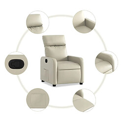 Acheter vidaXL Fauteuil inclinable Crème Similicuir