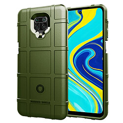 Coque en TPU texture de grille carrée anti-choc épaissir vert armé pour votre Xiaomi Redmi Note 9S