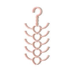 Wewoo 5 PCS Rotative Tie Scarf Rack 10 Hooks Hanger Wardrobe Storage Pink