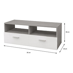 Acheter ML-Design Meuble bas TV en agglomeré MDF buffet blanc / gris matériel montage 95x36x35 cm