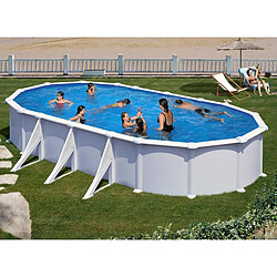 Piscine acier blanc Atlantis ovale 7,44 x 3,99 x 1,32 m - Gré