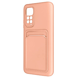 Avizar Coque Xiaomi Redmi Note 11 et 11s Silicone Souple Porte-carte Saumon