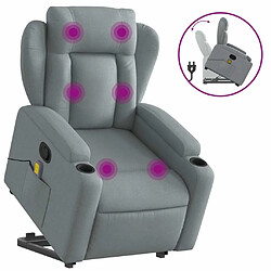 Maison Chic Fauteuil Relax pour salon, Fauteuil de massage inclinable Gris clair Tissu -GKD28470