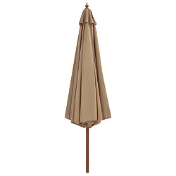 vidaXL Parasol d'extérieur avec mât en bois 350 cm Taupe