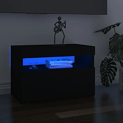 vidaXL Meubles TV avec lumières LED 2 pcs Noir 60x35x40 cm