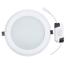 Wewoo Lampe ronde en verre de voyant de la lumière blanche 20cm 18W avec le conducteur de LED, flux lumineux: 1480LM, CA 85-265V, taille de découpe: 16.5cm pas cher