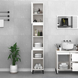 Avis Maison Chic Armoire de salle de bain,Meuble de rangement,Meuble haut blanc 30x30x190 cm bois d'ingénierie -GKD685524