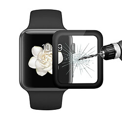 Wewoo Film protecteur écran pour Apple Watch Série 1/2 42mm 0.2mm 9 H Dureté de surface 3D Antidéflagrant Alliage d'aluminium Edge Plein Trempé d'écran en verre