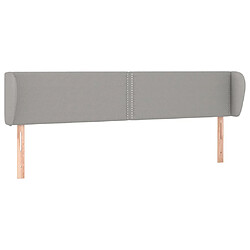 Maison Chic Tête de lit moderne avec oreilles pour chambre - Décoration de lit Gris clair 163x23x78/88 cm Tissu -MN78268