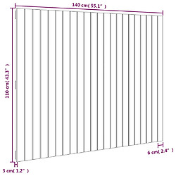 vidaXL Tête de lit murale Noir 140x3x110 cm Bois massif de pin pas cher