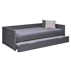 Pegane Lit multi fonction pour enfant en bois coloris gris, couchage 90x200 avec sommier - longueur 208 x profondeur 98 x hauteur 60 cm