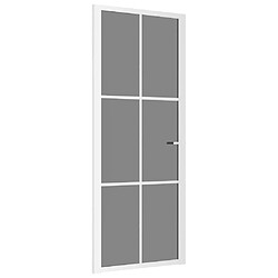 vidaXL Porte intérieure 83x201,5 cm Blanc Verre ESG et aluminium