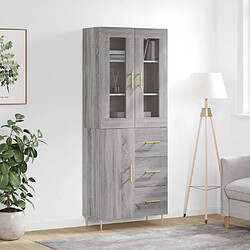 vidaXL Buffet haut Sonoma gris 69,5x34x180 cm Bois d'ingénierie