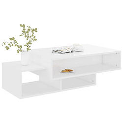 Mpc Table Basse Blanche 105 X 32 X 60 Cm (lxhxp)