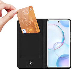 Etui en PU DUX DUCIS fermeture automatique magnétique avec support et porte-carte noir pour votre Honor 50/Huawei nova 9