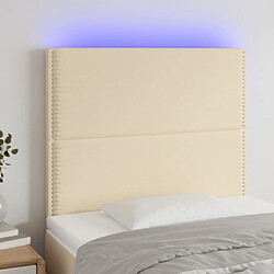 Maison Chic Tête de lit moderne à LED lumineuse pour chambre - Décoration de lit Crème 100x5x118/128 cm Tissu -MN37294