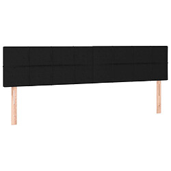 Vidaxl Cadre de lit avec tête de lit noir 120x190 cm tissu pas cher