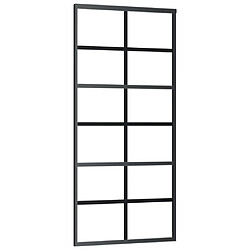 vidaXL Porte coulissante Verre ESG et aluminium 90x205 cm Noir