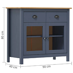 Avis vidaXL Buffet Hill Gris 90x40x80 cm Bois de pin solide