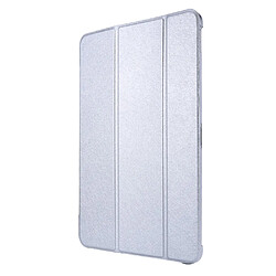 Etui en PU Texture de soie avec support tri-pliure argent pour votre Apple iPad Pro 12.9 pouces (2021)