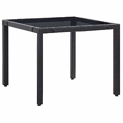 Avis Maison Chic Mobilier à dîner 5 pcs de jardin - Ensemble table et chaises d'extérieur - Salon/Mobilier de jardin classique Résine tressée Noir -MN26778