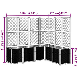 vidaXL Jardinière avec treillis blanc 160x120x140 cm PP pas cher